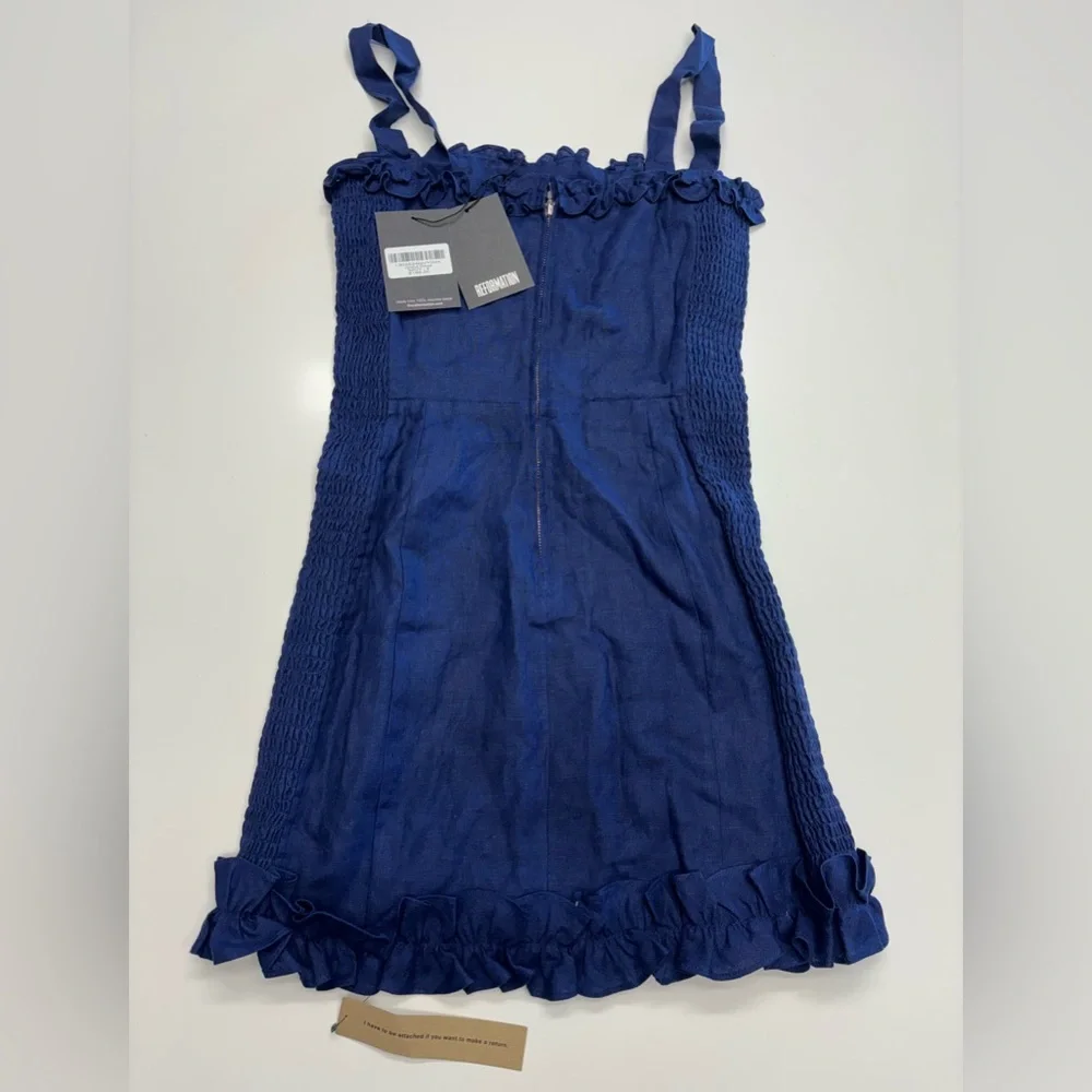 Reformationn Navy Blue Mini Dress size 4 - Picture 6 of 7